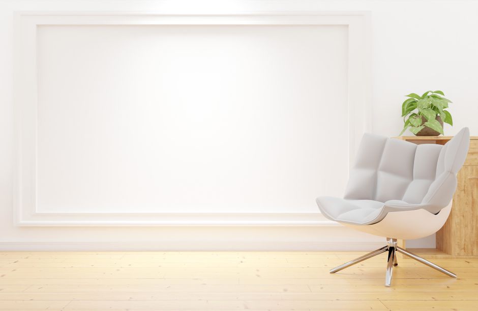 Moderne open ruimte met minimalistische inrichting.